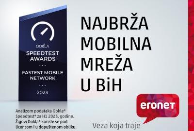 ERONET ima najbržu mobilnu mrežu u Bosni i Hercegovini!